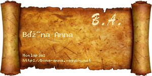 Bóna Anna névjegykártya